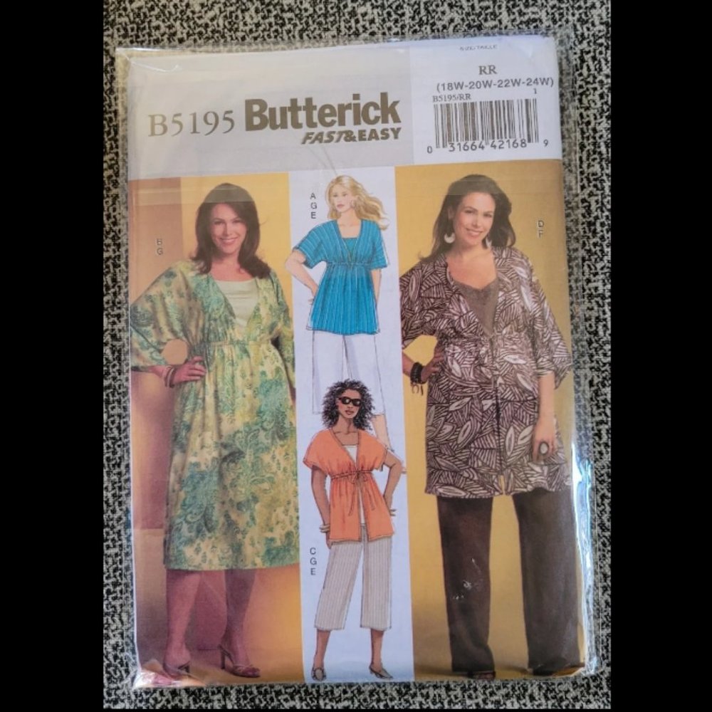 Butterick 5195 Dress, Tunic Tops, and Pants Plus Sizes 18W - 24W